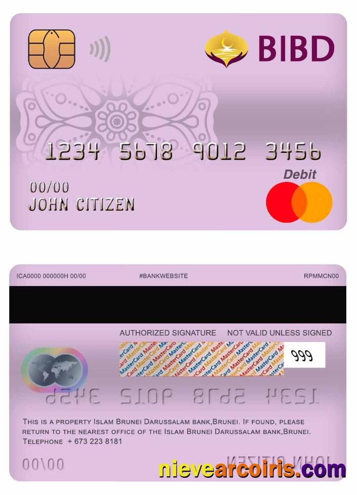 Brunei Bank Islam Brunei Darussalam bank mastercard debit card